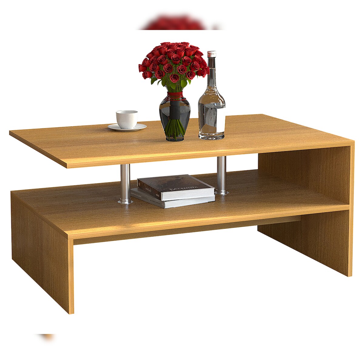 VCM Beistelltisch & Couchtisch Maliso Buche H. 42 x B. 90 x T. 60 cm Image