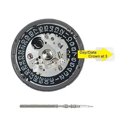 Automatic Movement Jewels Self Winding High Accuracy Premium Replacement For Dial Mods At Date Position black At 3