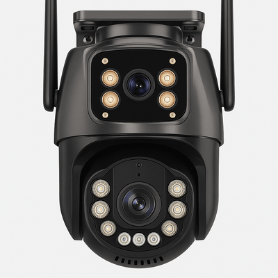 4K 8MP Dual Lens WiFi Outdoor PTZ Security Camera AI AutoTracking With Two Way Audio Night Vision & App Control 4mp no Sd Card