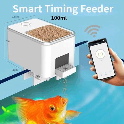 Smart Automatic Fish Feeder WiFi Aquarium Food Dispenser With App & Voice Control 100ml