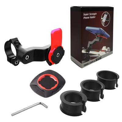 Shockproof Motorcycle & Bike Phone Holder 360 Rotating Handlebar Mount With Quad Lock & GPS Support set D