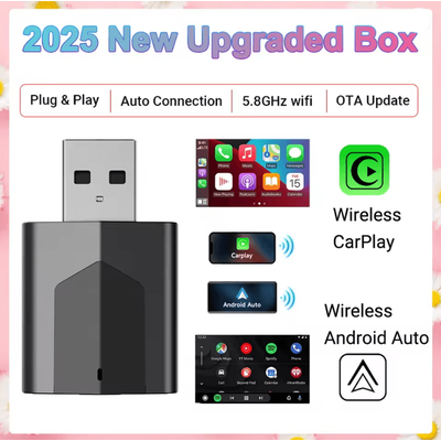 Mini Wireless Carplay Android Auto Adapter Plug And Play 2 In 1 USB Dongle smart Mini Box