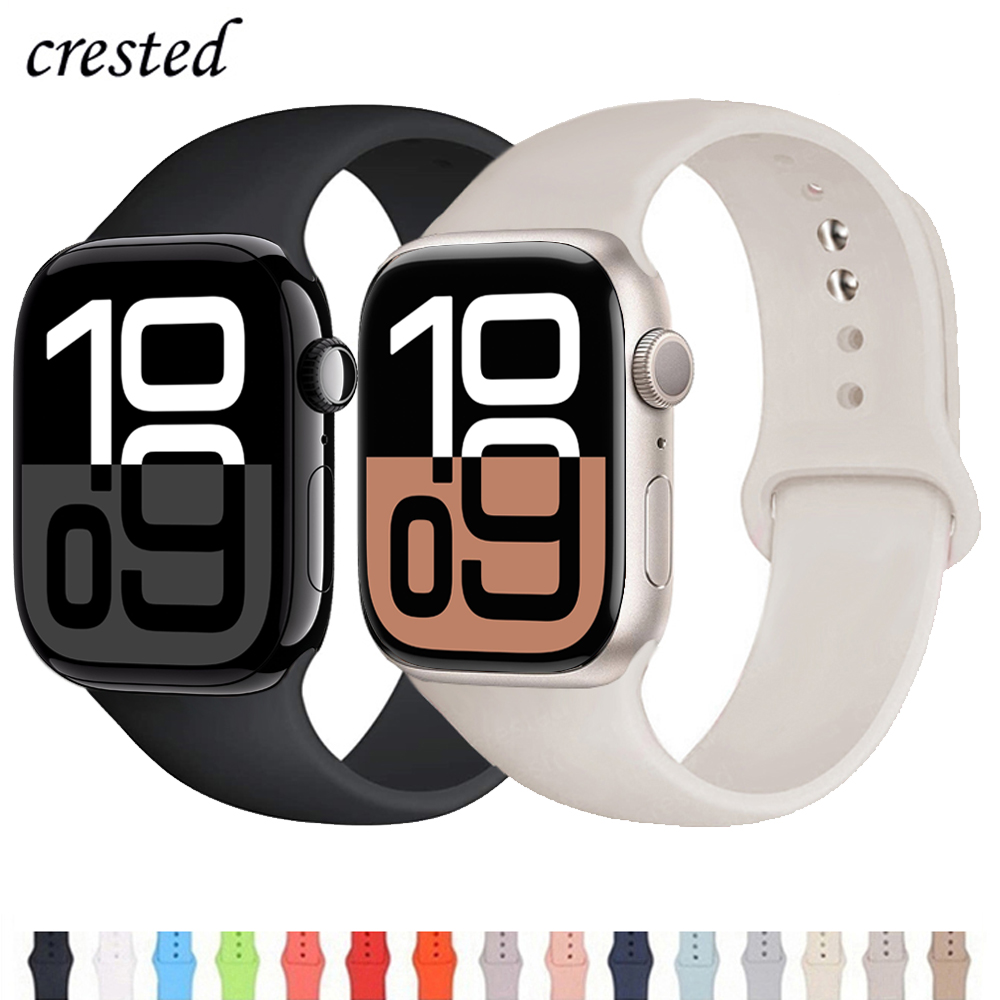 Apple Watch Silicone Sport Band, Strap For IWatch Series Soft Replacement Bracelet khaki 38 40 41 Mm S m