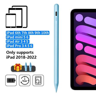 Stylus Pen For Apple IPad With LED Power Indicator, Palm Rejection, Touch Pencil Compatible With IPad Pro Air Mini blue