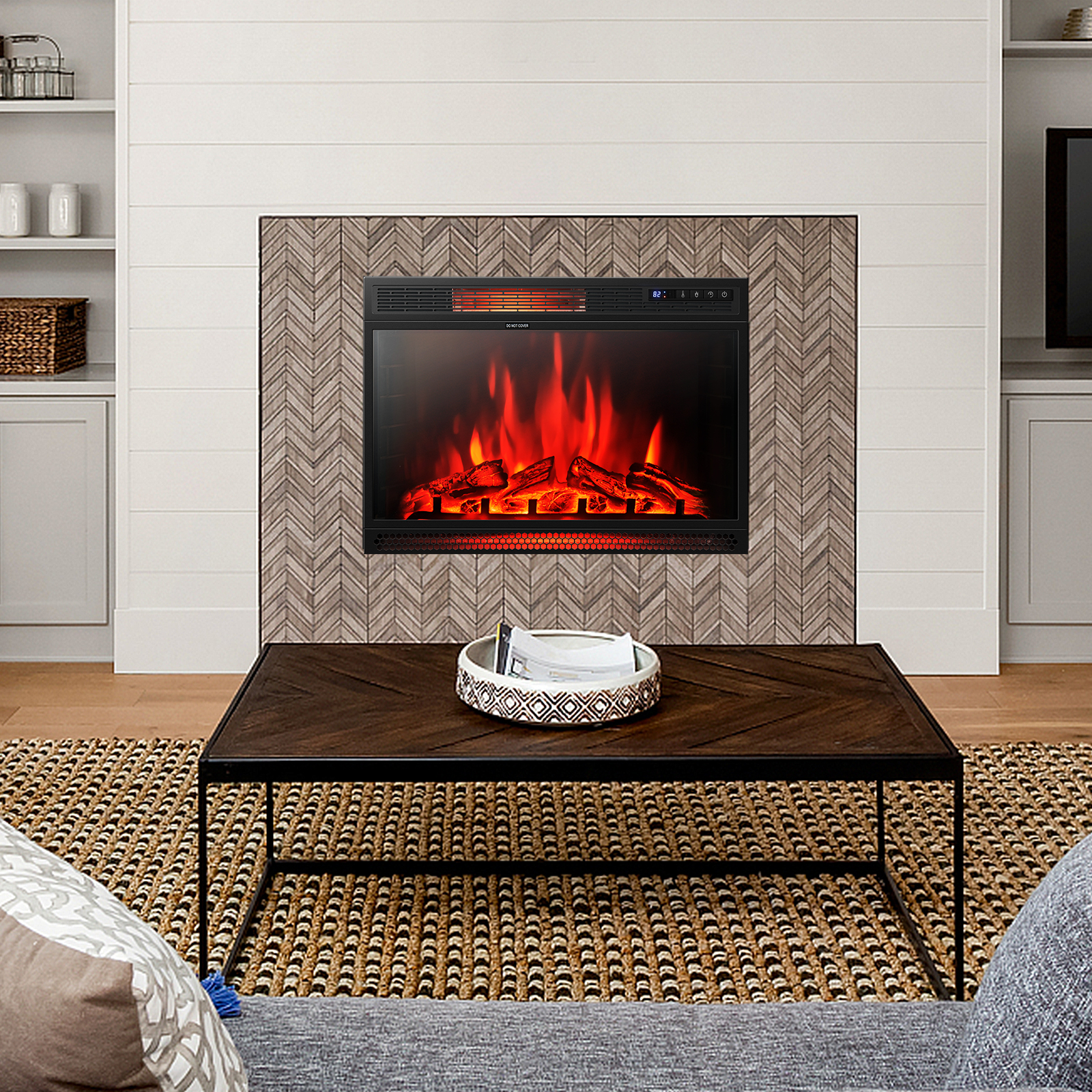 28 Inch Electric Freestanding And Recessed Fireplace With Remote, Realistic Flame & Energy Efficient Heater 28 Inch Electric Freestanding And Recessed Fireplace With Remote, Realistic Flame & Energy Efficient Heater