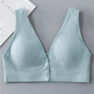 Cotton Nursing Bra For Pregnancy And Breastfeeding Plus Size Bralette With Soft Support 2xl blue