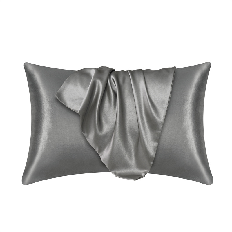 Silky Smooth Satin Pillowcase For Hair & Skin Luxurious Silk Pillow Cover For Beauty Sleep dark Grey 1pc (20x26in)