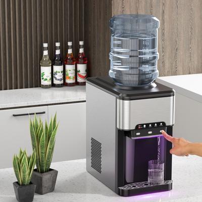 Water Cooler Dispenser 3 in 1 With Built in Ice Maker, Hot Cold And Room Temperature Settings, Top Loading Countertop Water Cooler Dispenser 3 in 1 With Built in Ice Maker, Hot Cold And Room Temperature Settings, Top Loading Countertop