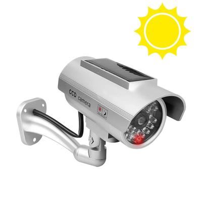 Simulation Solar Camera Fake Camera Outdoor CCTV Surveillance Waterproof Dummy Security Camera With Flashing LED Light sliver Solar Camera