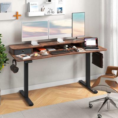 63 Inch X 24 Inch Electric Standing Desk With 2 Drawers Height Adjustable, Ergonomic Office Desk With Memory Settings 63 Inch X 24 Inch Electric Standing Desk With 2 Drawers Height Adjustable, Ergonomic Office Desk With Memory Settings