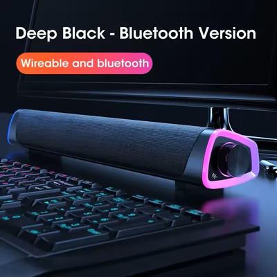 Bluetooth Computer Speaker Bar Stereo Subwoofer Soundbar black