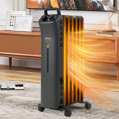 Oil Filled Radiator Heater With 3 Level Heat, 1500W Portable Heater For Large Rooms Oil Filled Radiator Heater With 3 Level Heat, 1500W Portable Heater For Large Rooms