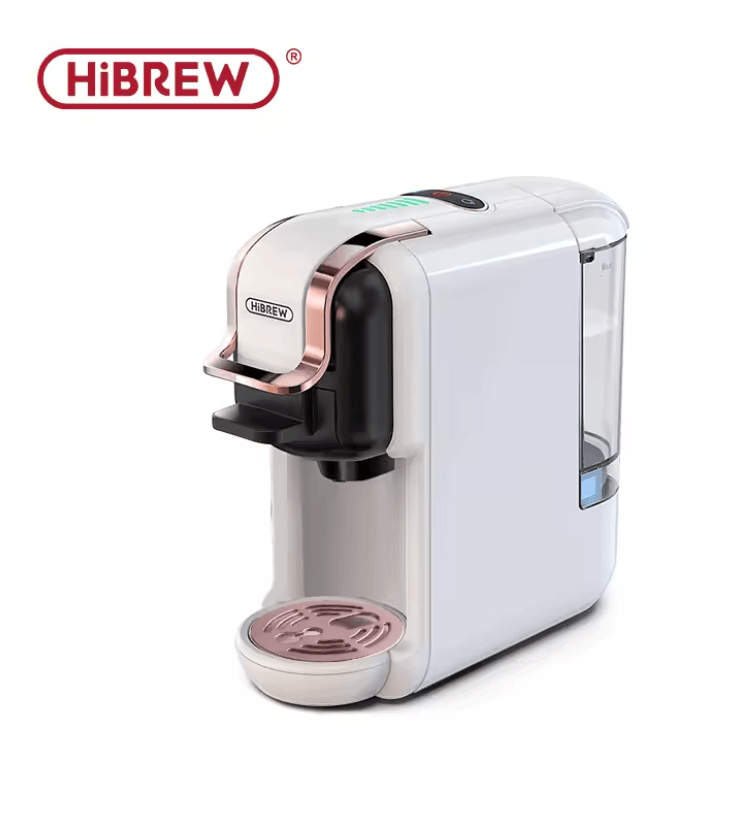 HiBREW 5 In 1 Capsule Coffee Machine With 20 Bar Pressure For Nespresso, Dolce Gusto, ESE Pods, And Ground Coffee h2b Wh