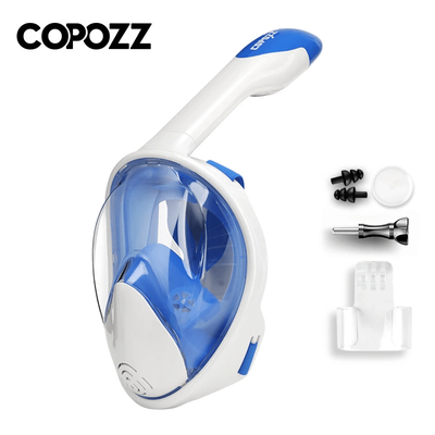 Full Face Snorkeling Mask With Anti Fog Design For Adults l xl white Blue