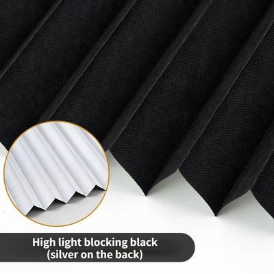 Self Adhesive Pleated Window Blinds Half Blackout Shades For Bathroom And Balcony high Blackout Black 60cm X 150cm