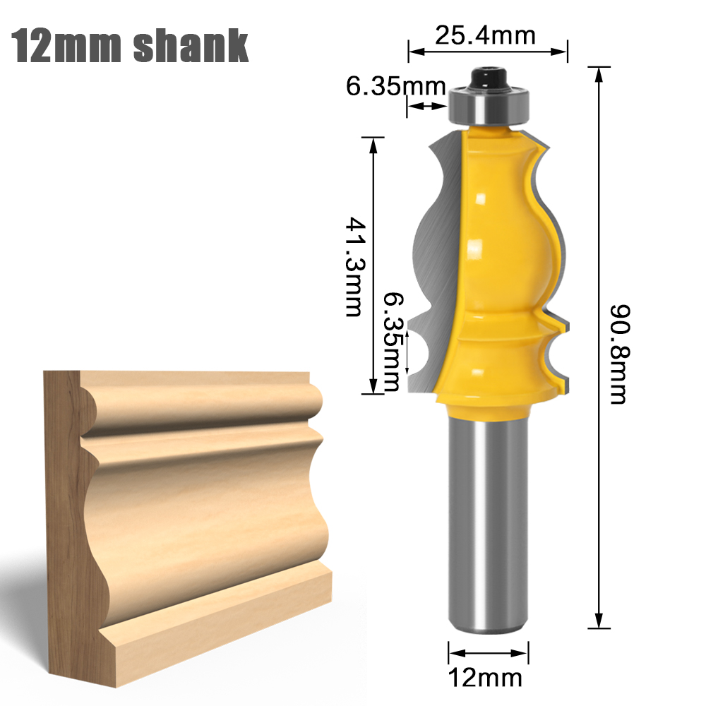 Molding Router Bit 1 2" Shank, Tenon Cutter, 8mm 12mm Shank For Woodworking, Architectural Router Bit For Wood Trim 12mm Shank