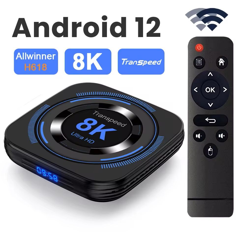 Android 12 TV Box Allwinner H618, Dual Wi Fi, 8K Support, Voice Control 2gb16gb 2