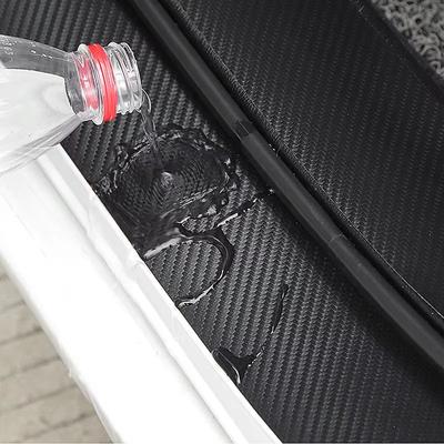 Carbon Fiber Car Door Sill Guard, Universal Anti Scratch Protection Strip, Decorative Leather Sticker For Auto Interior Carbon Fiber Car Door Sill Guard, Universal Anti Scratch Protection Strip, Decorative Leather Sticker For Auto Interior