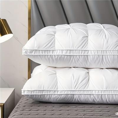 CloudRest Luxury Hotel Pillow Deep Sleep Neck Support Pillow With 990g Filling For All Season Comfort 2 Pcs White