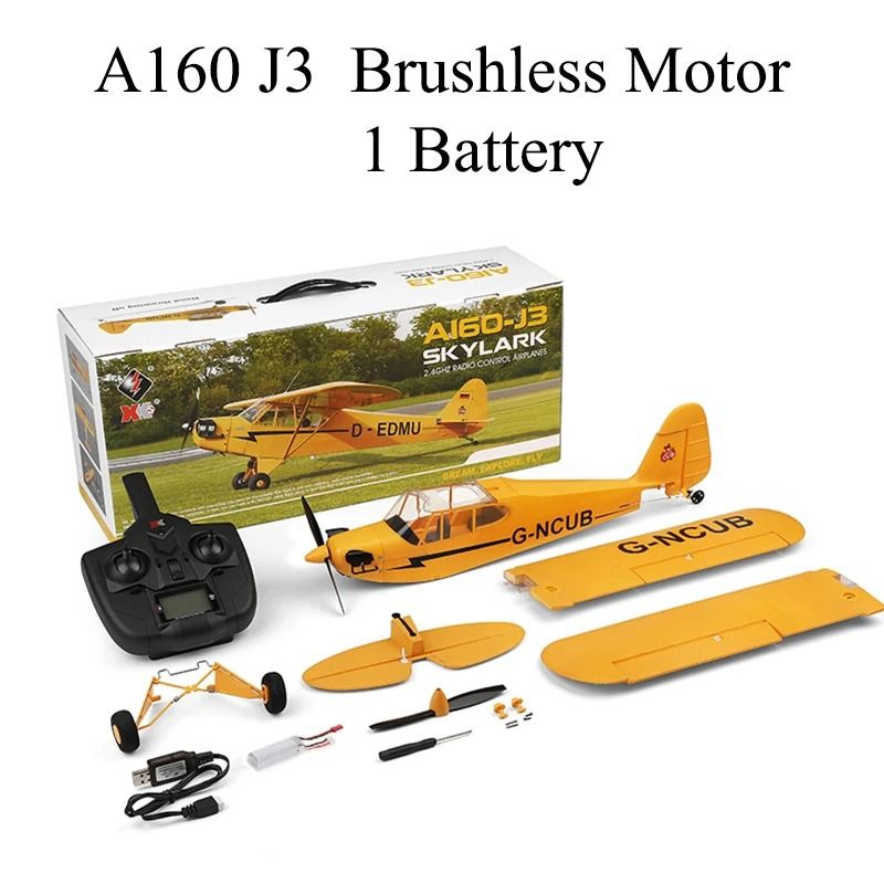 Hot Sale RC Plane RTF 2.4G Brushless Motor Remote Control Airplane Wltoys A160 Upgraded J3 CUB Ready To Fly version 8