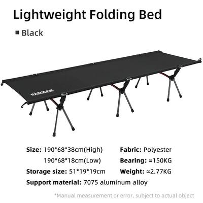 Folding Camping Bed, Portable Outdoor Sleeping Cot For Adults & Kids black