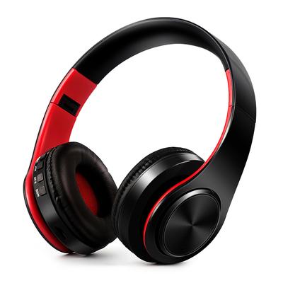 Gold Wireless Bluetooth Headphones For Men Gift, Stereo Headset With Built in MIC & 3.5mm AUX Jack For IPhone Samsung black Red