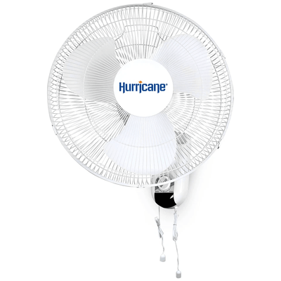 Wall Mounted Hurricane Classic Oscillating Fan, Rotateable , Speed Pull Cord Control, Quiet Motor For Garage & Home Use Wall Mounted Hurricane Classic Oscillating Fan, Rotateable , Speed Pull Cord Control, Quiet Motor For Garage & Home Use