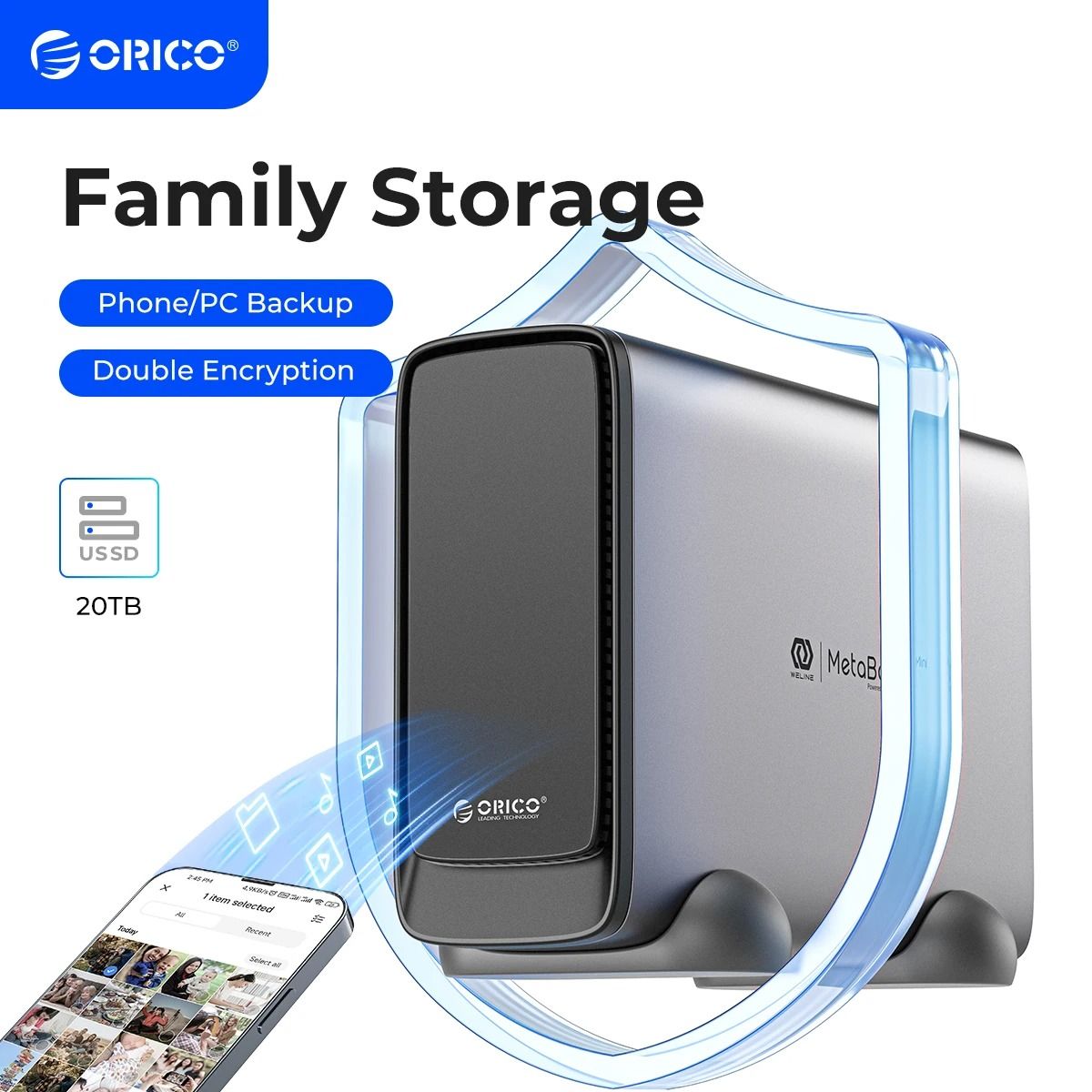 ORICO Mini Type C Network Attached Storage Box Personal Diskless NAS For Automatic Backup And Remote Access us