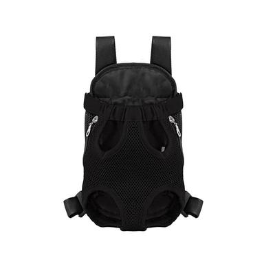 Double Shoulder Breathable Portable Travel Pet Dog Carrier Backpack Mesh Carrier Front Bag For Small Dogs And Cats black s
