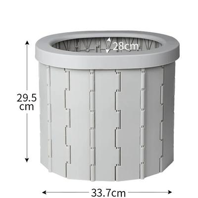 Portable Folding Outdoor Toilet Reusable Camping Potty For Adults & Kids With Cover gray