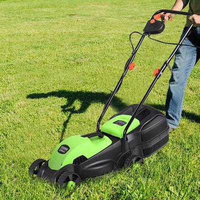 13 Inch Electric Push Lawn Corded Mower With Grass Bag, 30 L Collection Box, Height Adjustable Deck & Ergonomic Handle 13 Inch Electric Push Lawn Corded Mower With Grass Bag, 30 L Collection Box, Height Adjustable Deck & Ergonomic Handle