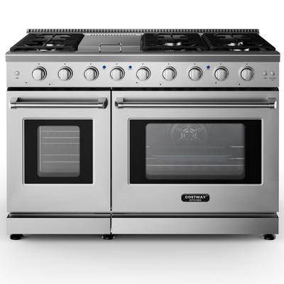 Professional Freestanding Natural Gas Range With 7 Burner Cooktop And Double Ovens, Dual Fuel, Infrared Griddle Professional Freestanding Natural Gas Range With 7 Burner Cooktop And Double Ovens, Dual Fuel, Infrared Griddle