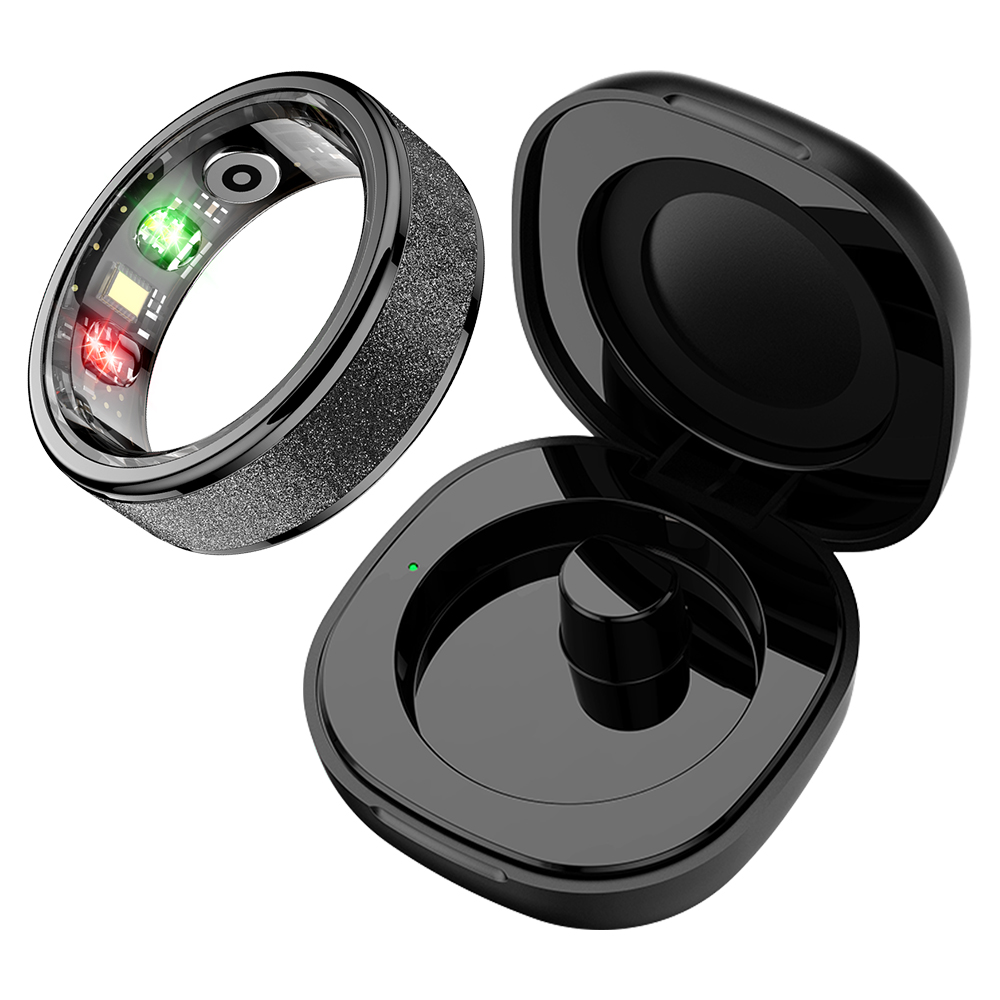 Fitness Smart Ring, Sleep Tracker, 5ATM Waterproof, Multi Sport Modes, Includes Charging Case (Unisex) black 13
