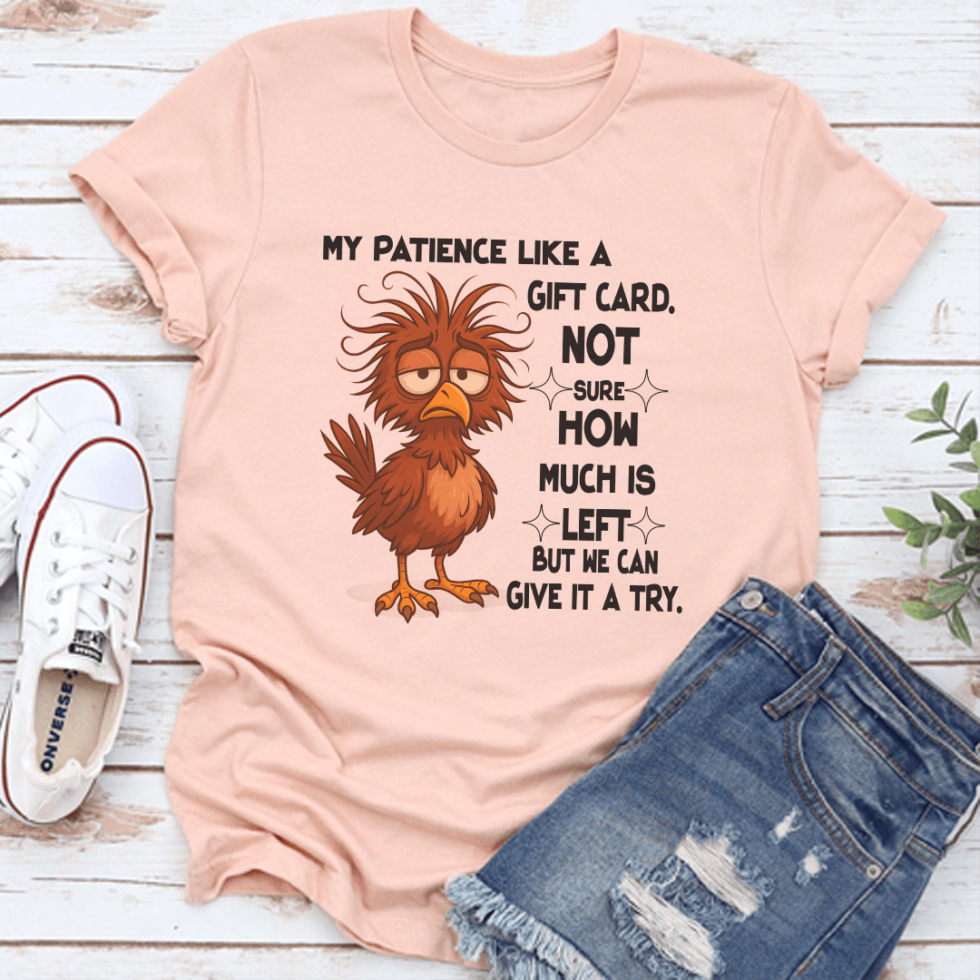 My Patience Like A Gift Card Tee M Heather Prism Peach