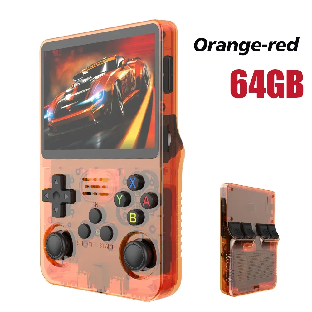 Open Source R36S Video Game Console Linux System Portable Pocket Video Player orange 64g