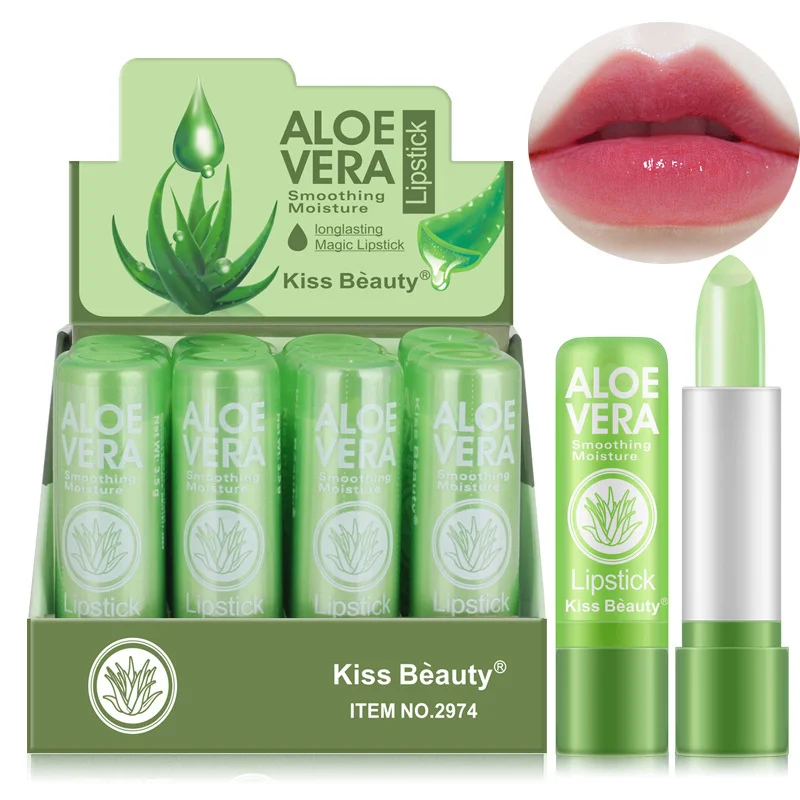Aloe Vera Moisturizing Lipstick, Lasting Nutritional Repair Lipsticks With Color Changing & Waterproof Formula Aloe Vera Moisturizing Lipstick, Lasting Nutritional Repair Lipsticks With Color Changing & Waterproof Formula