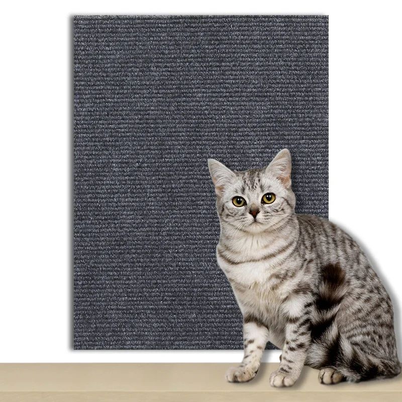 Cats Scratch Board Wall Protector, Anti Cat Scratch Sofa Pad With Self Adhesive Carpet, DIY Claw Guard For Furniture dark Grey 40x300cm