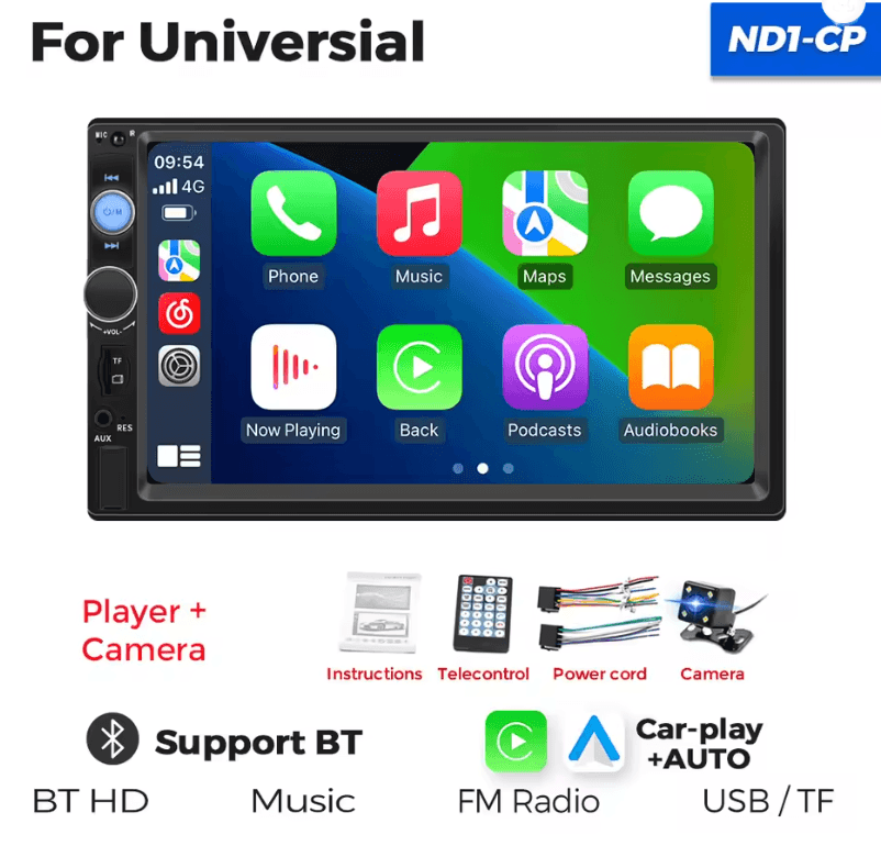 MEKEDE 7 Inch Touch Screen 2 Din Car Stereo With Bluetooth And USB Multimedia Support nd1 cp cam
