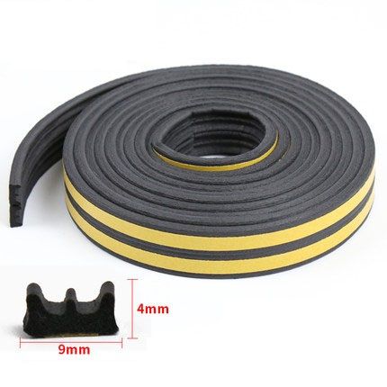 DIPE Self Adhesive Door & Window Sealing Strip, Anti Collision Rubber Foam Sound Insulation For Glass Windows black 2