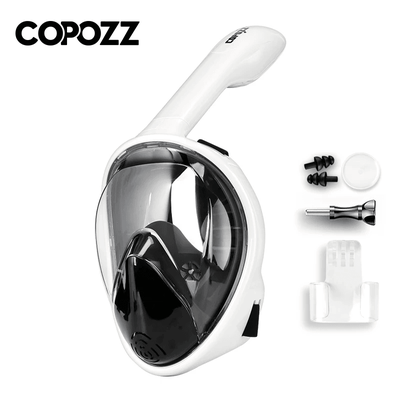 Full Face Snorkeling Mask With Anti Fog Design For Adults s m white Black