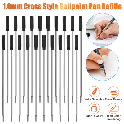 20Pcs Cross Style Ballpoint Pen Refills Black Ink 1.0mm Medium Point Smooth Writing Compatible With Cross & Other Brands 20Pcs Cross Style Ballpoint Pen Refills Black Ink 1.0mm Medium Point Smooth Writing Compatible With Cross & Other Brands