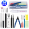 24PCS Basic Modeler Tool Set For Gundam Hobby Craft Car Model Assembling Building Kit With Tweezers, Cutter, Knife, File 24PCS Basic Modeler Tool Set For Gundam Hobby Craft Car Model Assembling Building Kit With Tweezers, Cutter, Knife, File