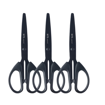 Premium 160mm Stainless Steel Scissors,M&G Black Blade Office Household Scissors Glue Resistant,Heavy Duty Cutting Tool 3pcs Set