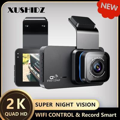 XUSHIDZ X02 2K WiFi Dash Cam With Dual Channel Recording Motion Detection And 24 Hour Parking Monitor 16 Gb