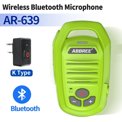 Wireless Bluetooth Walkie Talkie Speaker Mic | Handheld High Power Type C Microphone ar 639 green