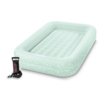 Intex Kids Travel Air Mattress Inflatable Bed With Raised Sides & Hand Pump Portable Toddler Sleep Solution For Camping Intex Kids Travel Air Mattress Inflatable Bed With Raised Sides & Hand Pump Portable Toddler Sleep Solution For Camping