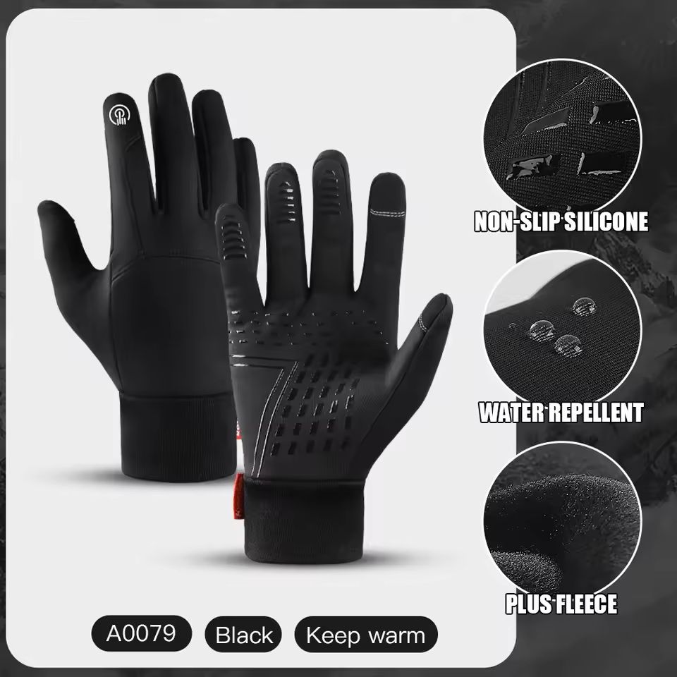 Winter Touch Screen Running Gloves Warm Full Finger Fitness Gloves For Men And Women black xl