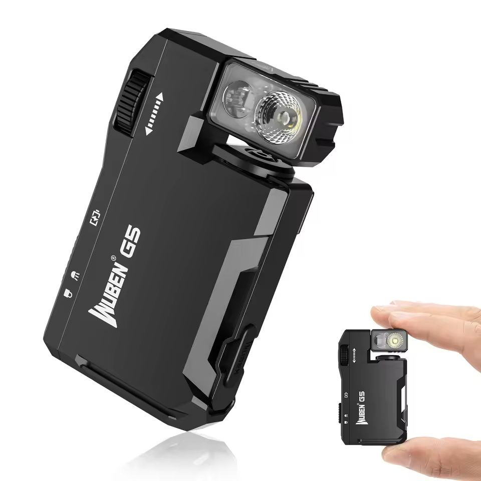 Rechargeable Mini EDC Flashlight With RGB Light And Dual Beam Modes black