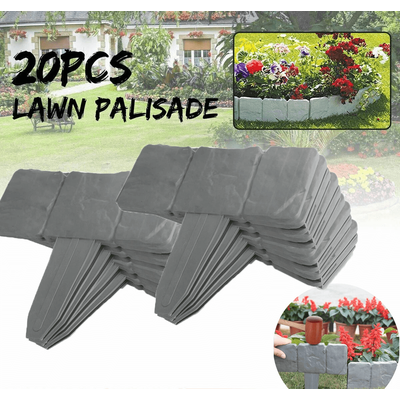 Home Garden Border Edging Plastic Fence Stone, Lawn, Yard & Flower Bed Landscape Solution Home Garden Border Edging Plastic Fence Stone, Lawn, Yard & Flower Bed Landscape Solution