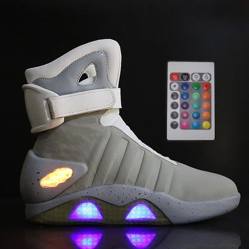 Light Up USB Charging Boots With Remote Control For Men And Women 8.5 red
